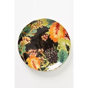 Anthropologie Henriette Floral Dinner Plate Black Motif NEW